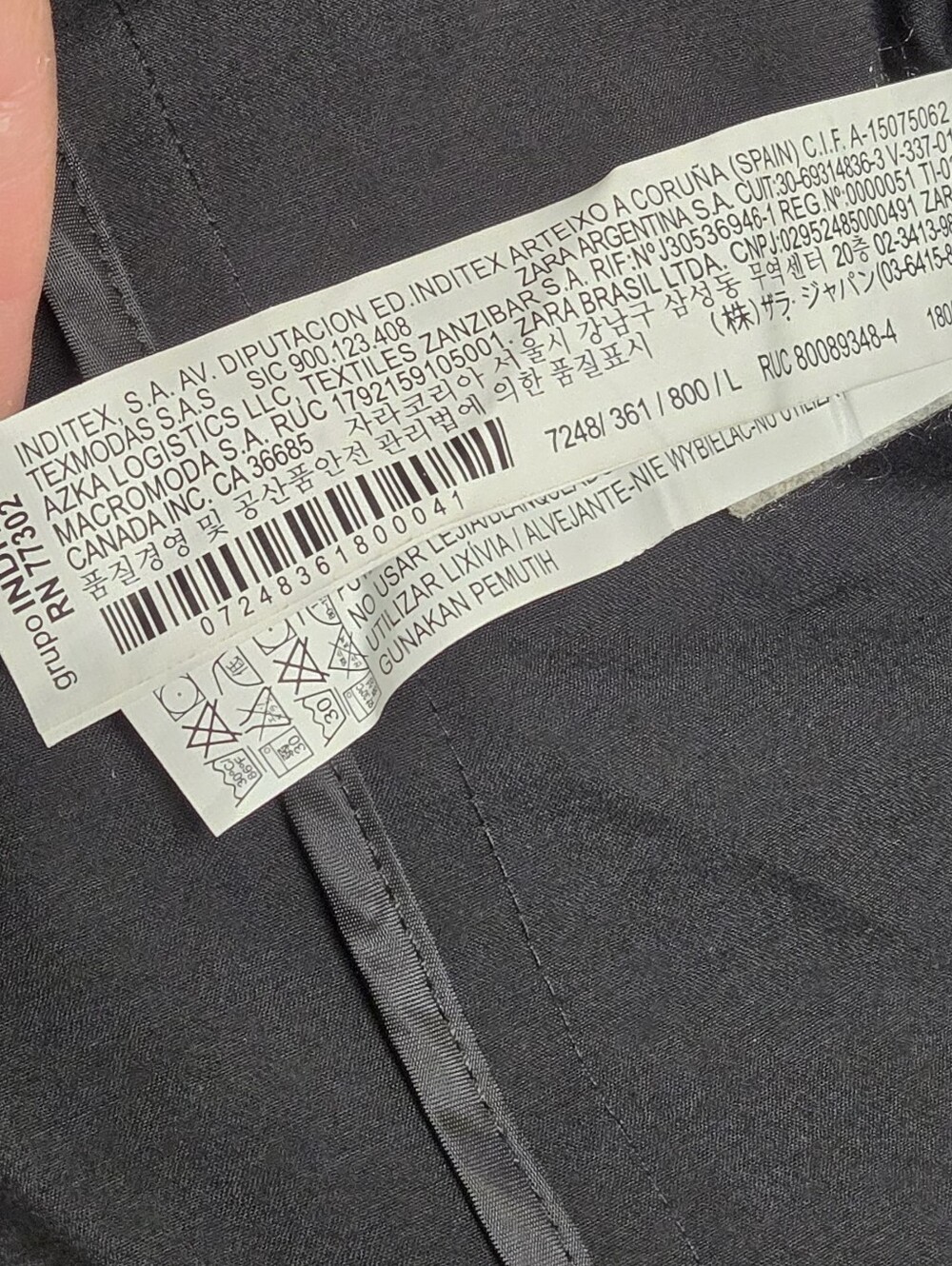 Zara Man Black Double-Breasted Trench Coat with Belt Size Large - Picture 8 of 13